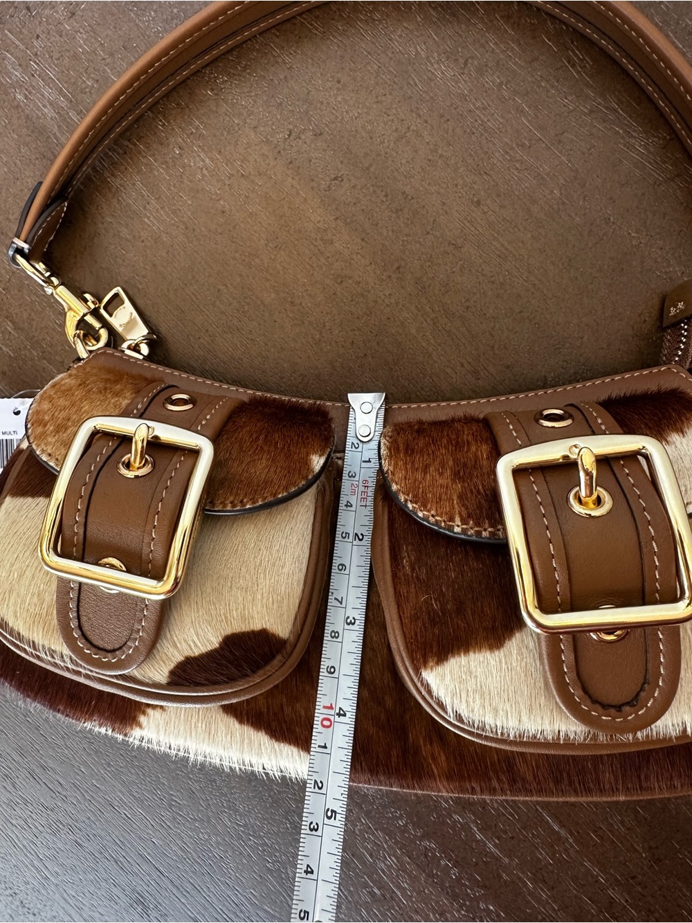 Coach Ashton Shoulder Bag in Haircalf with Cow Print - Picture 12 of 16